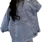 Oversize-Jeansjacke mit Rückenprint